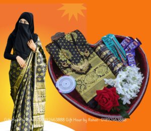 Black new katan saree combo set