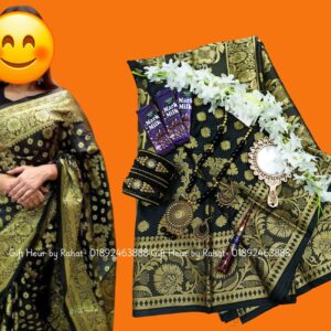 Blue color jamdani saree combo packag