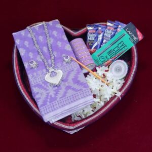 Purple jamdani saree পারপেল জামদানী শাড়ি কম্বো প্যাকেজ