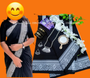 Black katha saree combo package . gift package